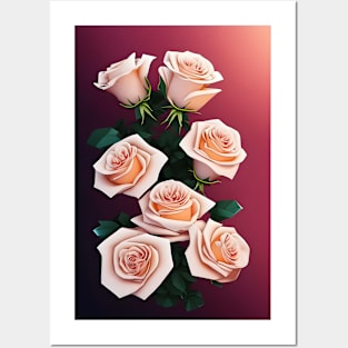 Romantic bouquet of pink roses Posters and Art